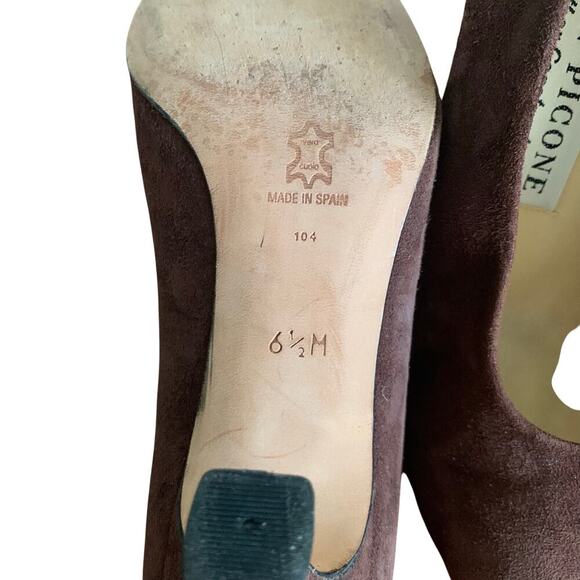 Vintage Evan Picone Suede Chocolate Brown Pumps Size 6.5 M Classic Career - Picture 7 of 9
